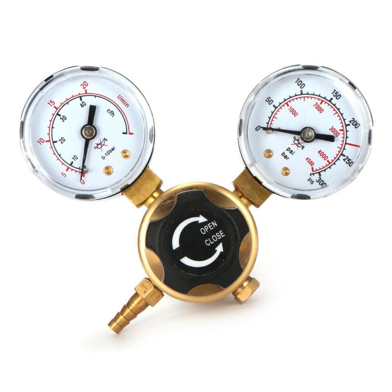 Argon  co2 svejsning twin gauge gasflaske trykregulator reducer høj nøjagtighed værktøj tilbehør mini mig tig holdbart hjem