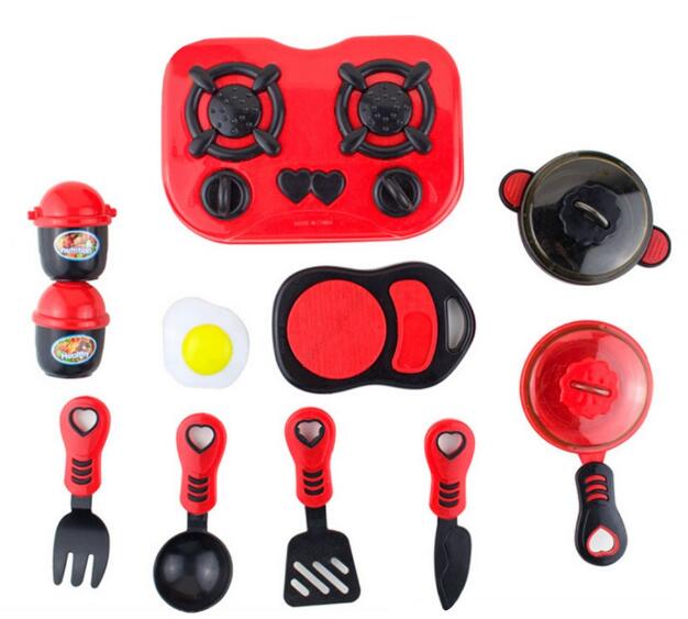 11 Teile/satz freundlicher spielzeug Haus Küche Spielzeuge Kochen Speisen Kochgeschirr vorgeben & abspielen Küche Spielset