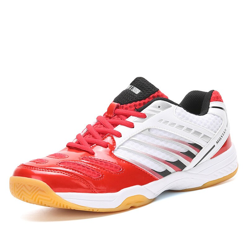 Mens Volleyball Shoes Women Anti-slippery Sole Breathable Sports Sneakers Damping Soft Tennis Badminton Shoes: Red / 10