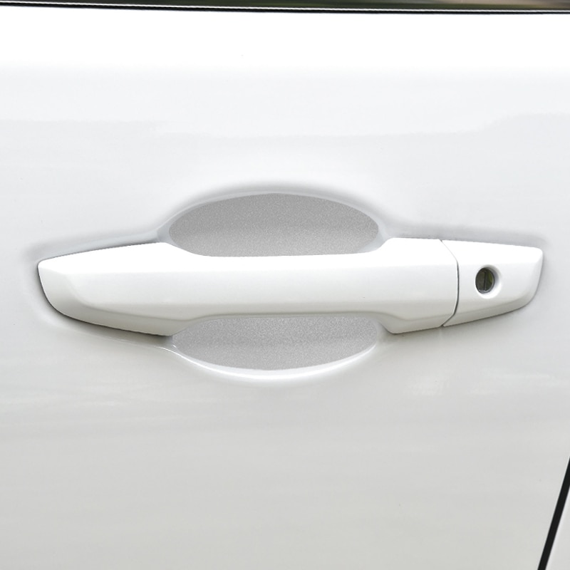 4 stk bil dørhåndtag reflekterende beskyttelsesfilm ridsefast klistermærker til mitsubishi lancer outlander pajero car styling