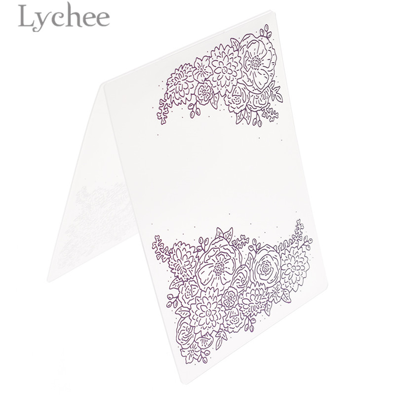 Lychee Leven Bladeren Dot Huis Gebogen Plastic Embossing Map Voor Scrapbooking Diy Album Plastic Sjabloon Stempel Kaart Maken: 7