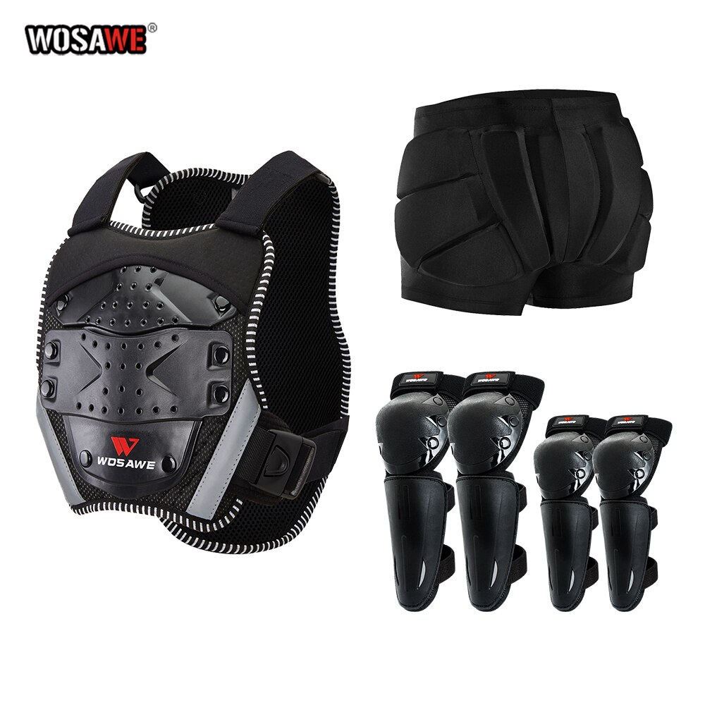 WOSAWE Kids Full Chest Body Armor Vest Spine Protective Gear Bicycle Skateboard Chest Armor Sport Bike Kid Protcetive Gear