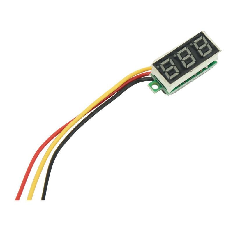 Mini Digital Voltmeter DC 0-100V LED Panel Voltage Meter 3-Digital With 3 Wires Red