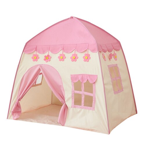 Kids indoor and outdoor castle tent baby princess game house boy girl oversized house folding game house for kids: pink tent