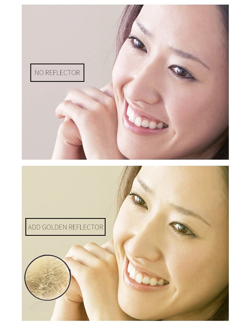 110CM 43" 2 in 1 Reflector Round Flash Photo Studio Collapsible Light Reflector Gold Silver Photography Reflector