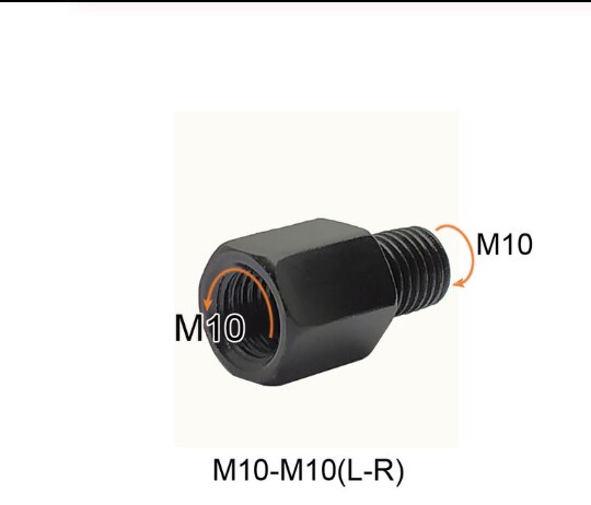 Motorcycle Scooter Black Mirror Adapter M10 M8 10MM 8MM Rearview Mirrors Adapters Right Left Hand Thread Conversion Bolt Screws: M10-M10(L-R)