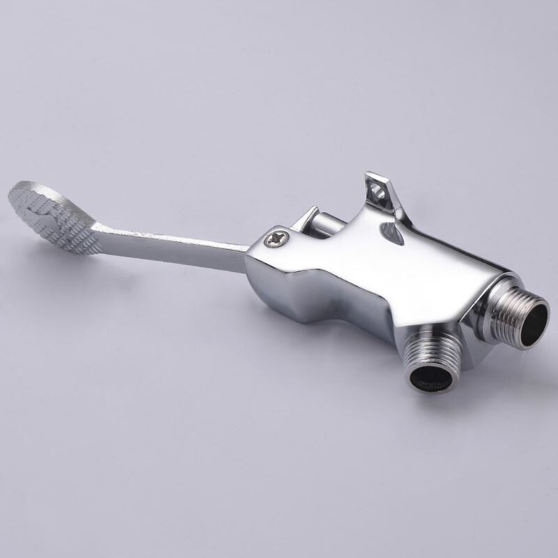 Foot Pedal Control Valve Faucet Kitchen Sink Water Tap Vertical Basin Switch Faucet Single Cold Tap
