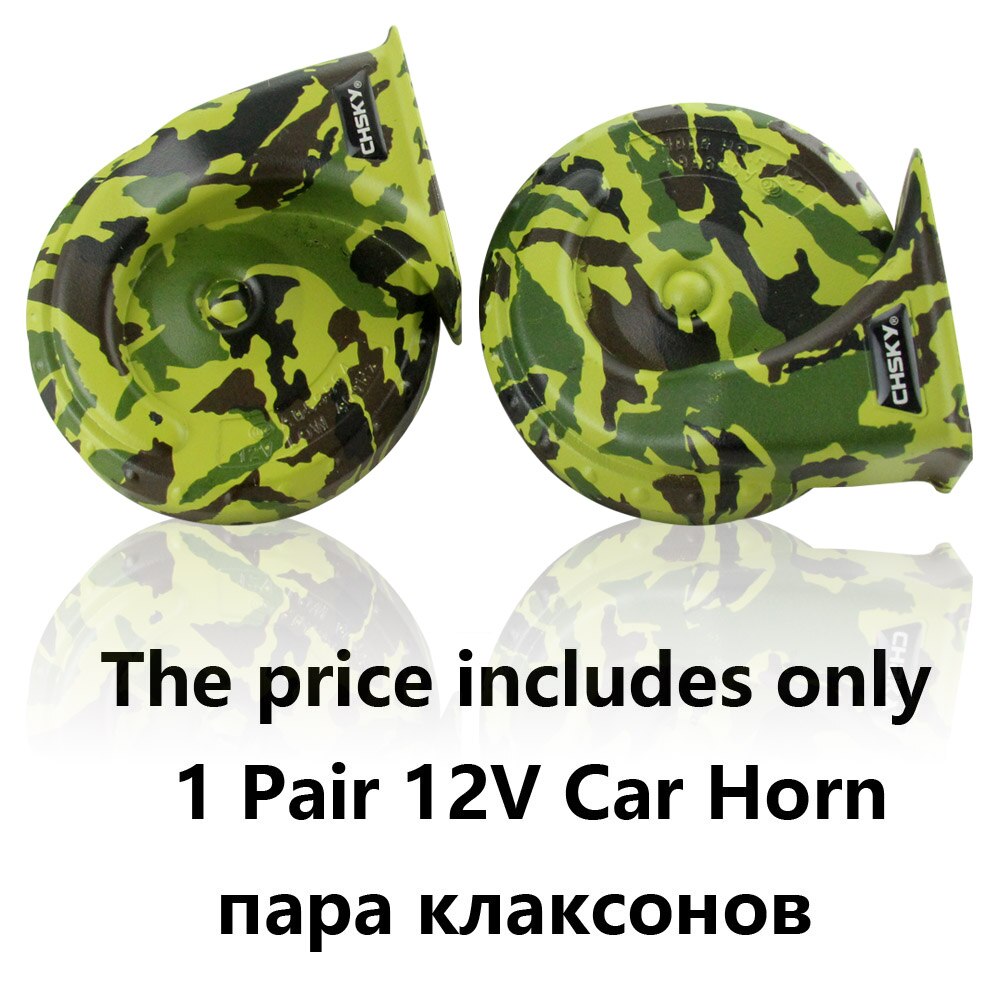 CHSKY Color 12V Electric Car Horn Technology Sound Channel Loud Sound Auto Horn 110-129db High Low Klaxon