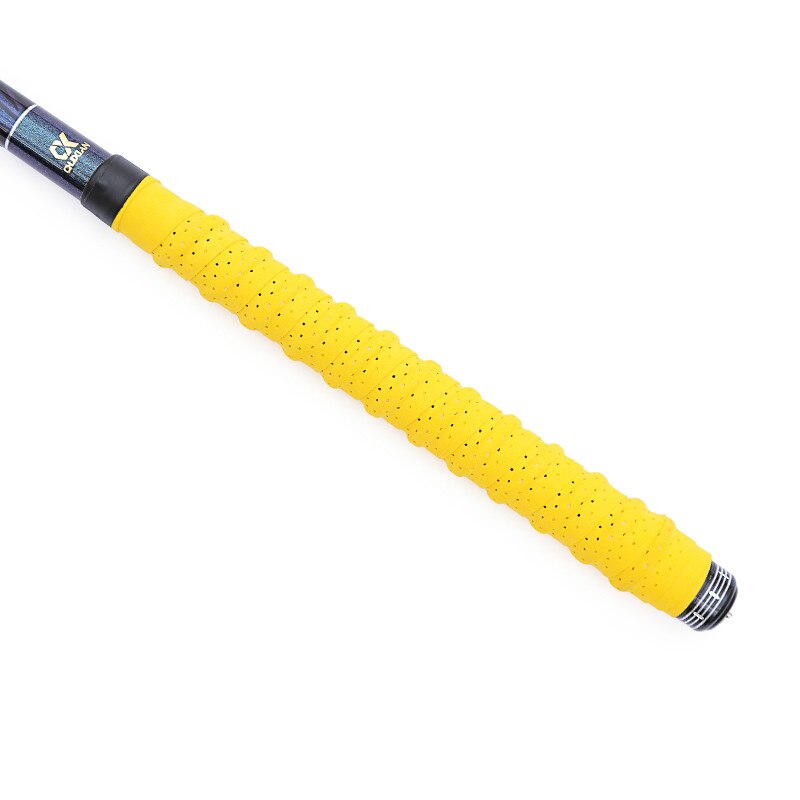 5Pcs Hengel Absorberende Zweet Riem Anti-Slip Handvat Wikkelen Riem Verlengen Tennisracket Wikkelen Riem Vissen Accessoires: YELLOW