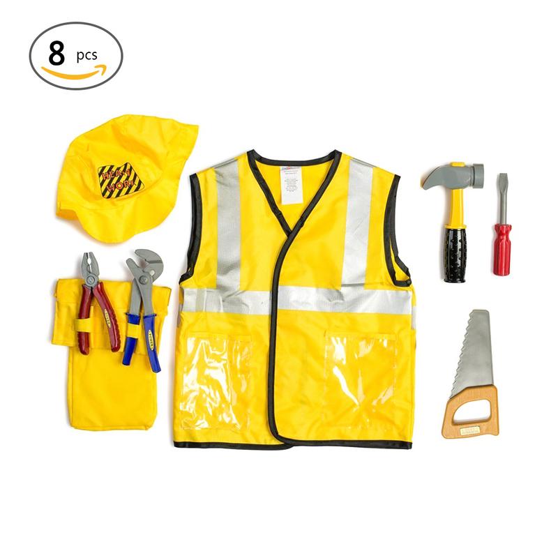 Construction Worker Costume Role Play Kit Set