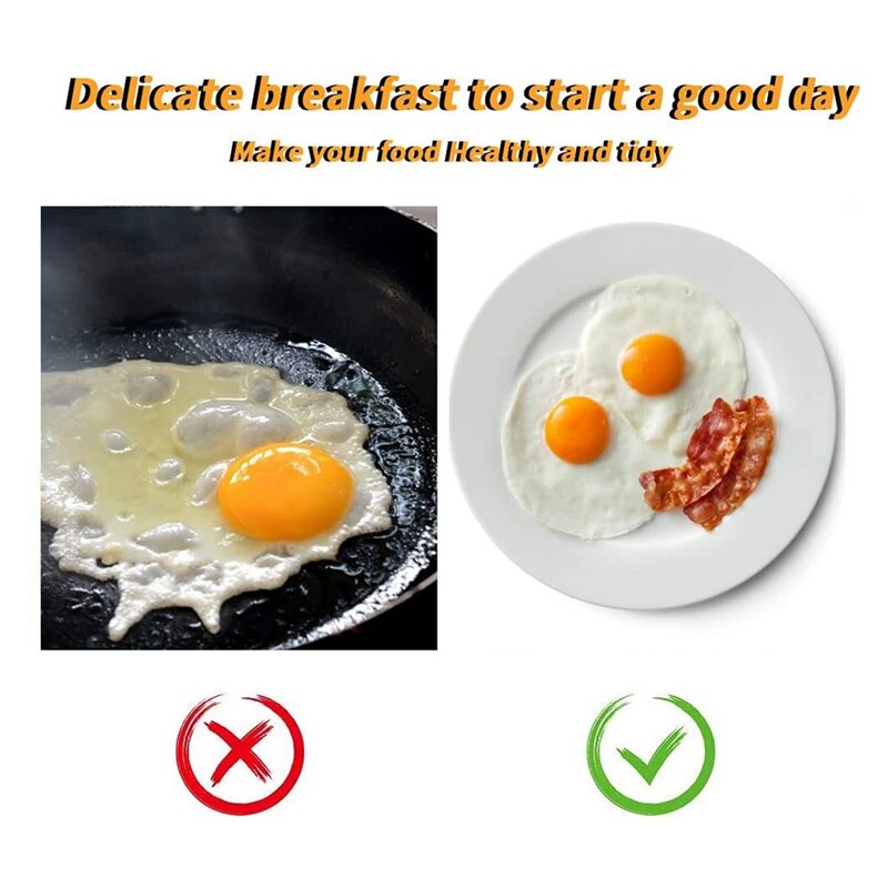 4 Pack Egg Rings,Stainless Steel Round Egg Cooker Rings Non Stick with Anti-Scalding Handle and Oil Brush