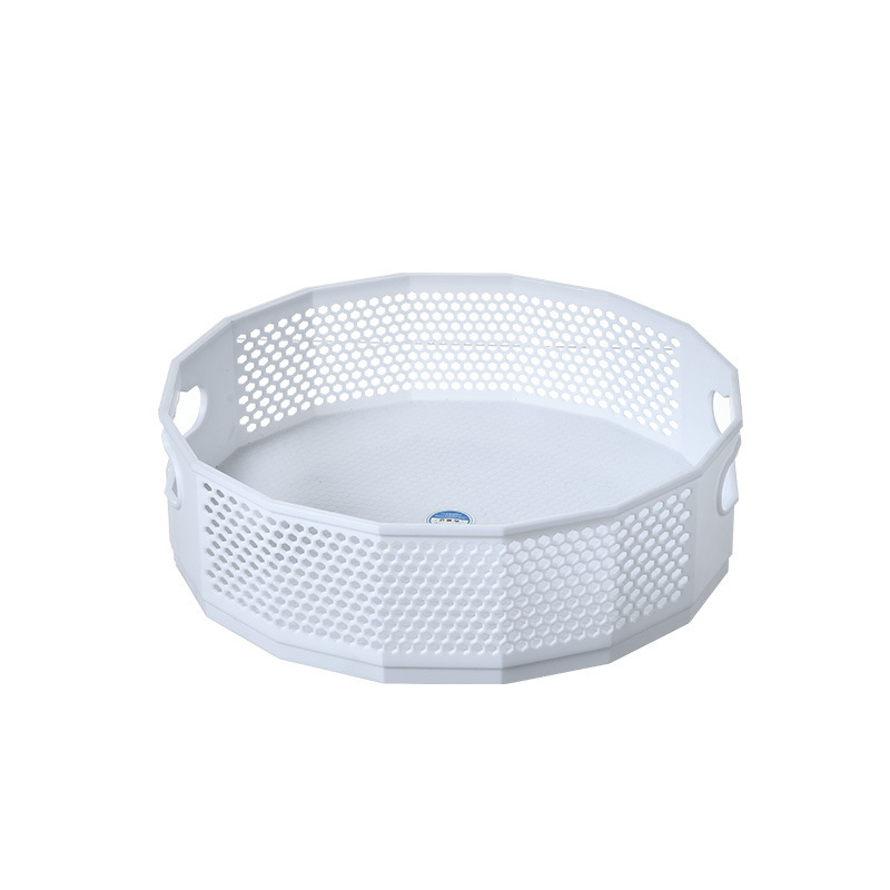 Estante de almacenamiento giratorio de 360 ° para condimentos de cocina, caja de almacenamiento de grandes almacenes, armario de cocina, suministros de baño: White S