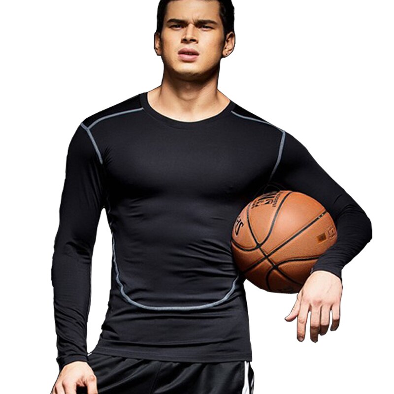 Mænd fitnesscentre tøj fitness kompression mandlige toppe bodybuilding langærmet tshirt rashguard hurtigtørrende t-shirts uvprotector