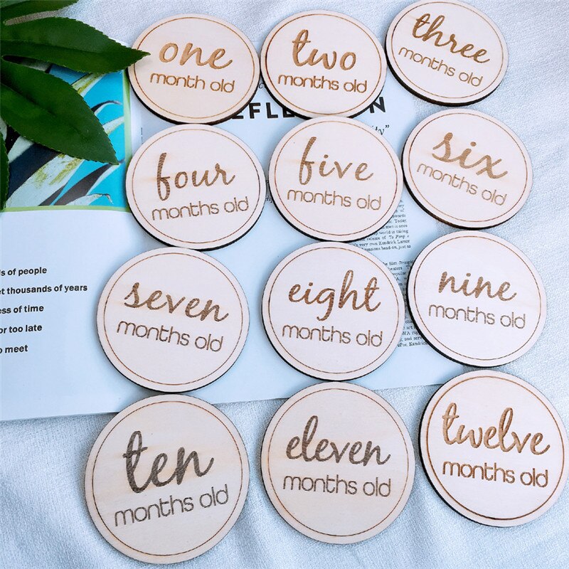 Scandinavische Stijl Houten Baby Verjaardag Gedenkteken Milestone Kaart Pasgeborenen Fotografie Props Accessoires Foto Schieten Photographyprops: Style F