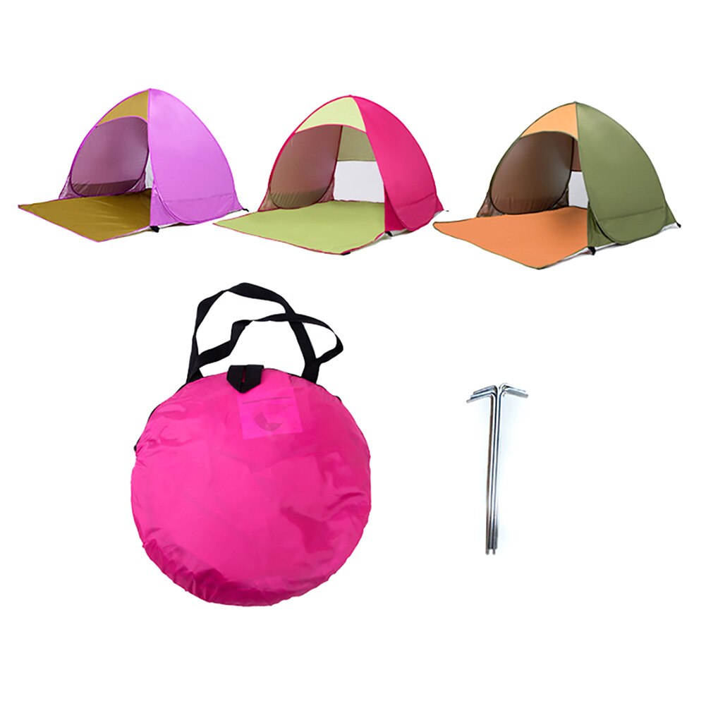 Tenda da spiaggia per 2 persone ad apertura rapida tenda da campeggio Anti UV escursionismo tenda da viaggio