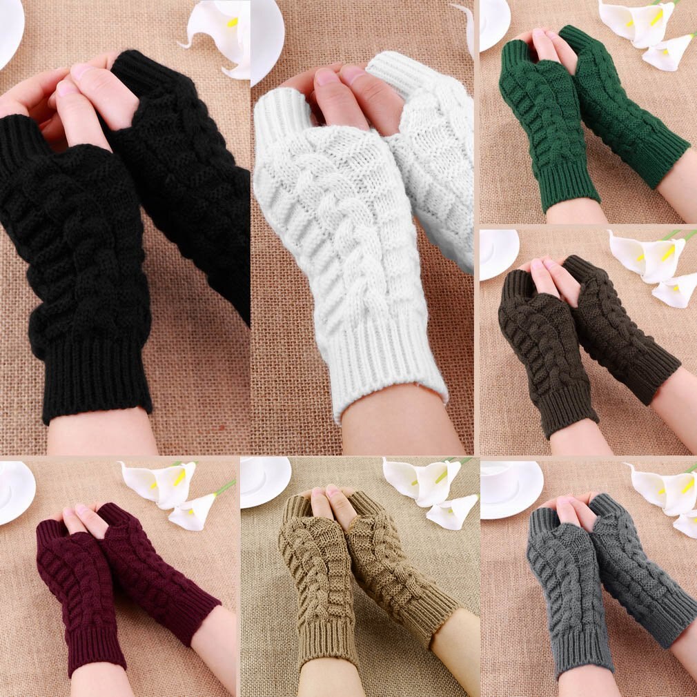 Herfst Winter Meisjes Warmte Gebreide Arm Vingerloze Handschoenen Lange Stretchy Wanten Mannen Vrouwen Winter Hand Arm Warme Vrouwelijke Handschoenen