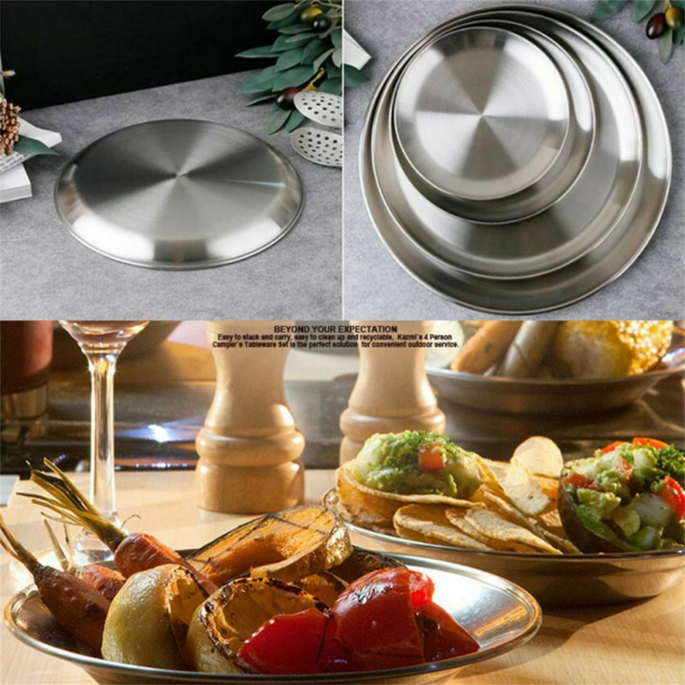 Eten Platen Fruit Cake Plateau Presentatie Buffet Gerechten Serveren Servies Servies Camping Picknick Lade Ronde Rvs