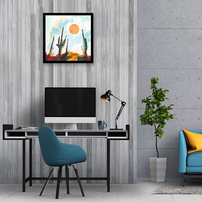 DIY Paint By Numbers, Canvas Painting Kit for Adults,Drawing Paintwork with Paintbrushes, Acrylic Pigment-Sun