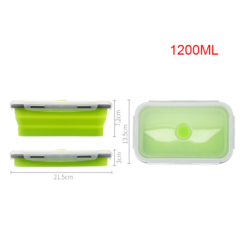 Lunchbox Siliconen Kom Vouwen Opvouwbare Draagbare Voedsel Opslag Container Milieuvriendelijke kan CSV: 1200ML