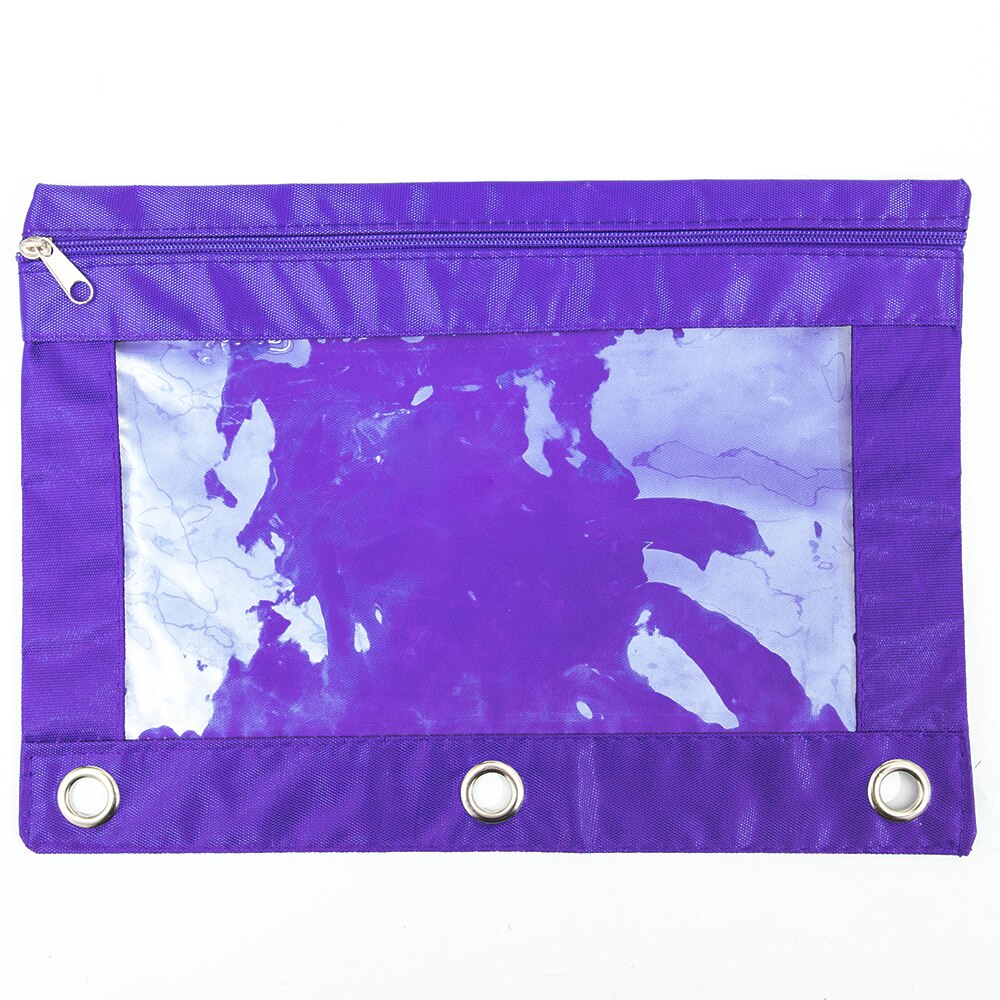 1PC Zippered Ring Binder Document Folder Stationery Pouch 3 Holes Ring File Cabinet School Office Supplies Storage File Folder