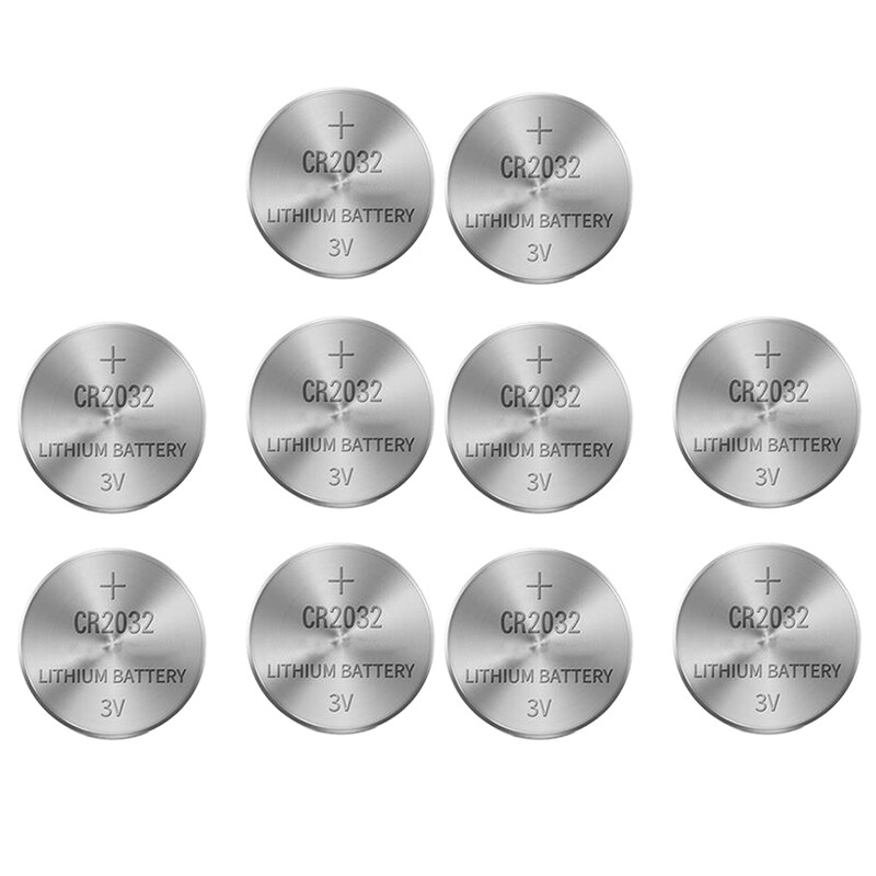 Pila de botón CR2032 Cr 2032 para relojes de juguete, Control remoto, calculadora, ordenador, 10 Uds.