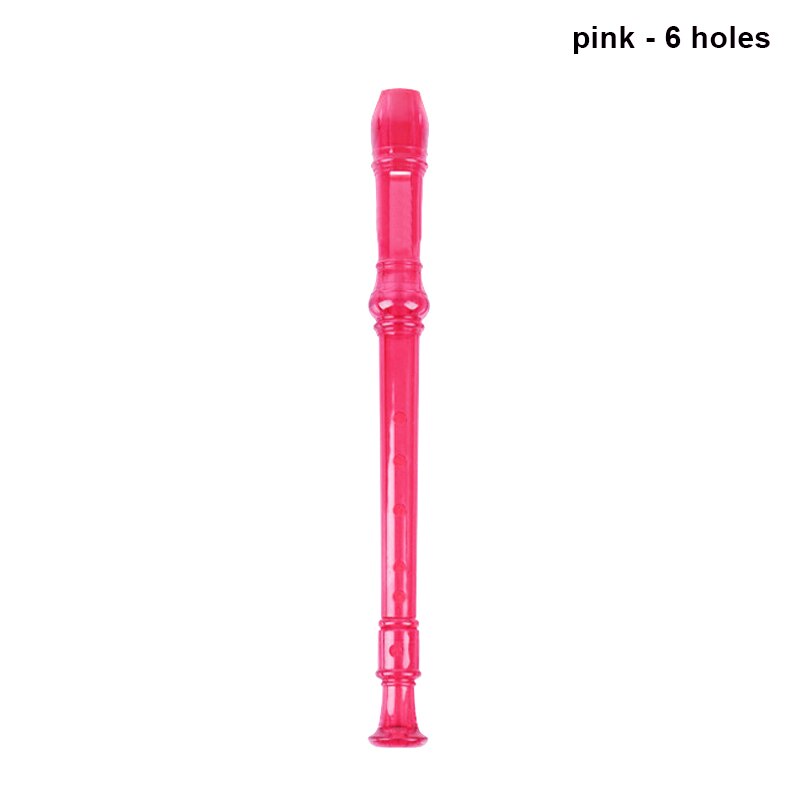 Student Children Plastic Flute Recorder 6 8 Holes Detachable Music Instrument H7JP: Pink