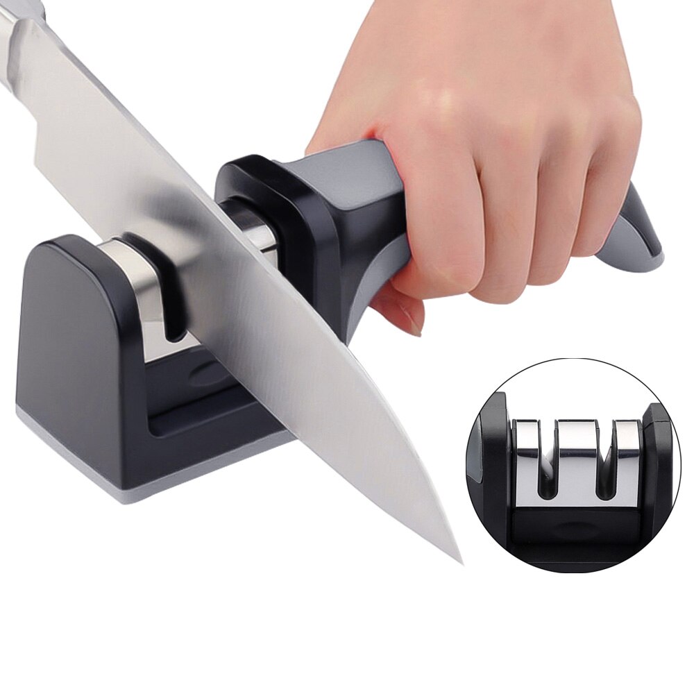 Kitchen Quick Kitchen 3 Stages Sharpener Knife Grinder Non-Slip Silicone Rubber