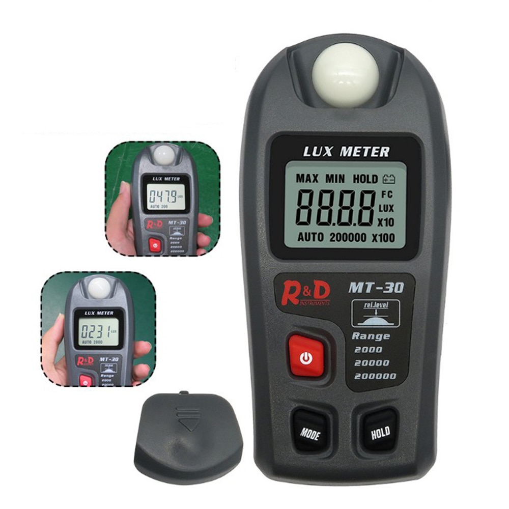 High Precision Portable Mini LCD Digital Luxmeter Visible Light Tester Luminometer Illuminance Instrument 0.1 ~ 200,000 Lux