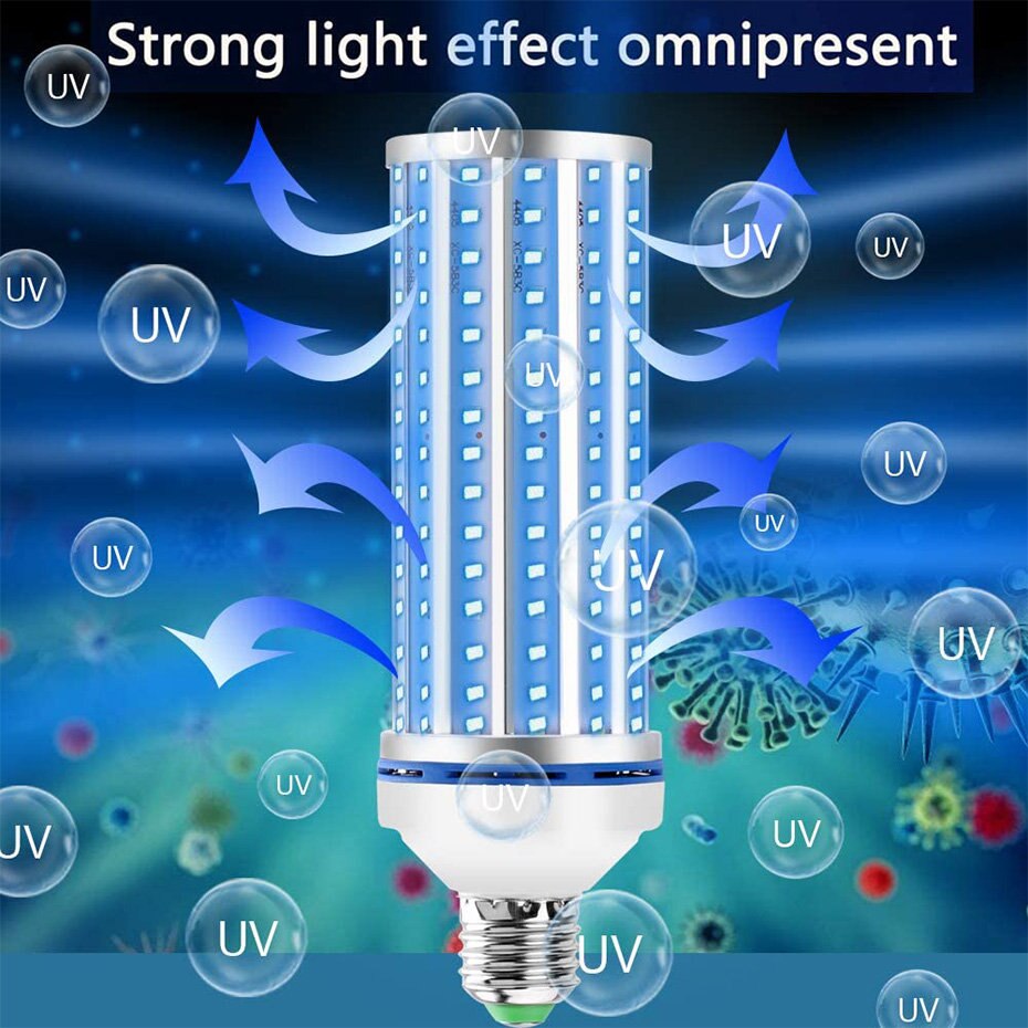 UV Germicidal Lamp 60W Equivalent Led Ultraviolet Germicidal uv Light Sterilizer Mites Lights LED UVC Light Bulb E26/E27 Socket