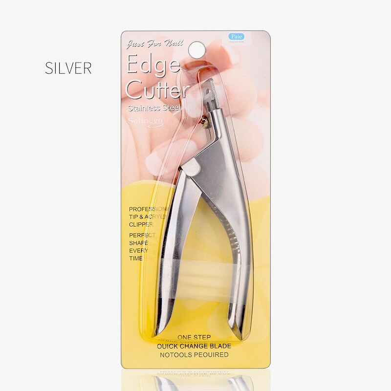 Edge Nail Tip Cutter Stainless Steel Artificial Nail Trimmer French Basic Trimming Knife: Silver