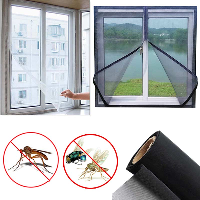 Écran de fenêtre auto-adhésif Invisible anti-moustiques et anti-insectes, filet en maille avec Velcro