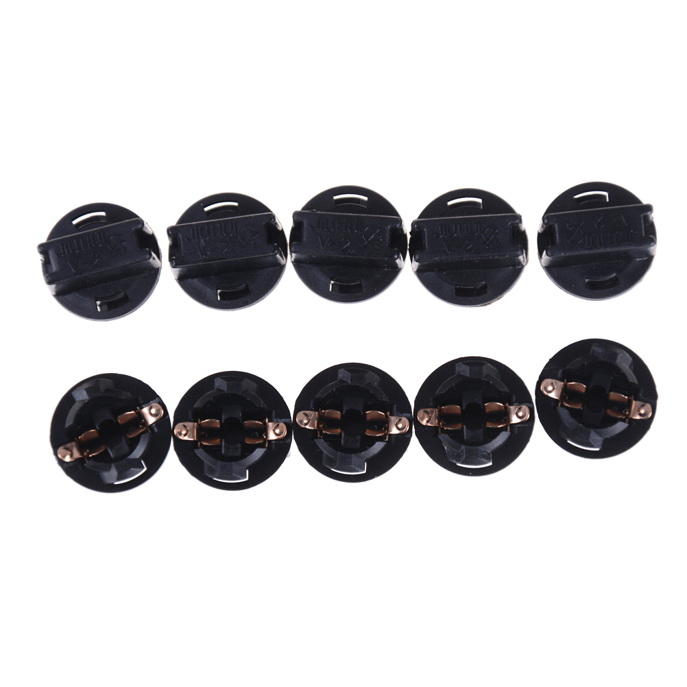 10 stk  t10 sokkel dashbord instrumentpanel sokkel  t10 w5w 168 192 194 twist lock kilebaser lampe dash lampe plugg svart