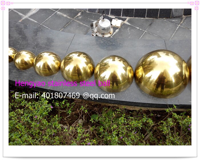 50 mm diameter, 201 stainless steel gold hemisphere, hollow hemisphere, metope adornment,plating titanium