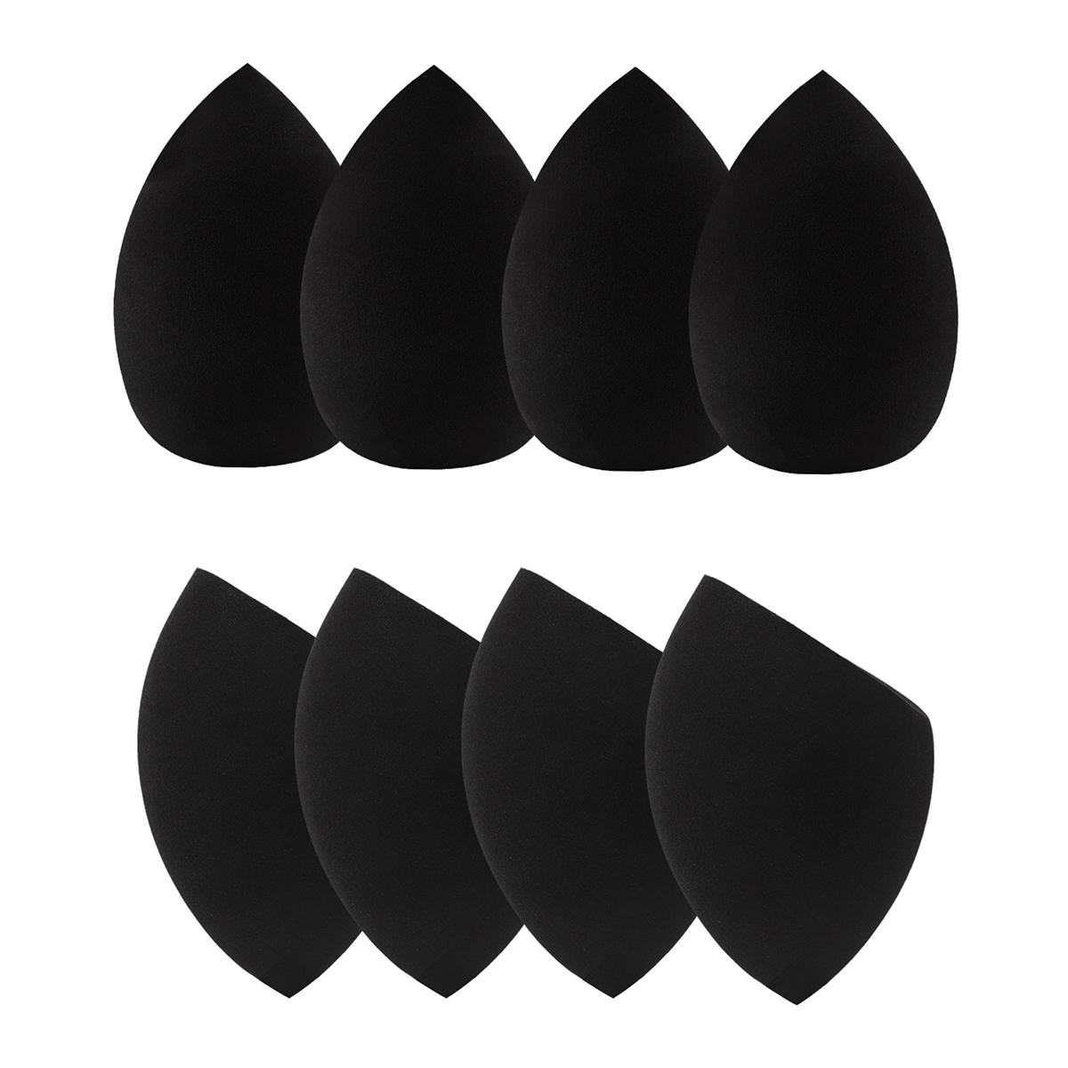 8 Uds. Esponjas de maquillaje de huevo de belleza, licuadoras, esponjas de belleza, aplicador de base: Negro