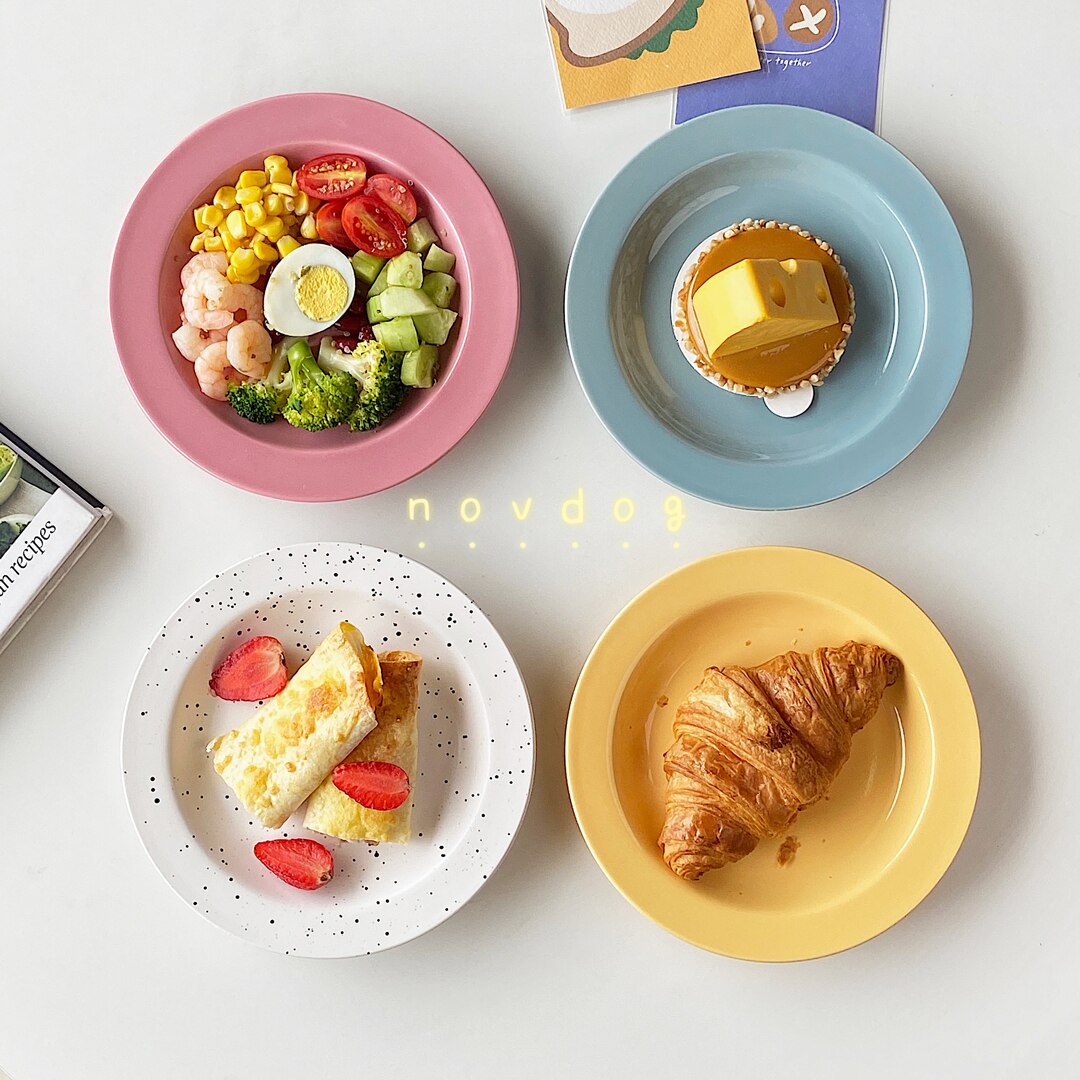 Dessert Serving Plate Decorative Cake Colorful Ceramic Sushi Nordic Plates Cute Snack Borden Servies Kitchen Supplies DE50CP