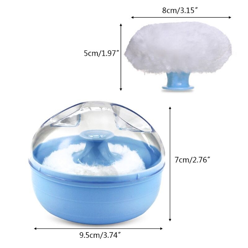 Portable Baby Soft Body Talcum Powder Puff Sponge + Box Case Container Useful L9CD