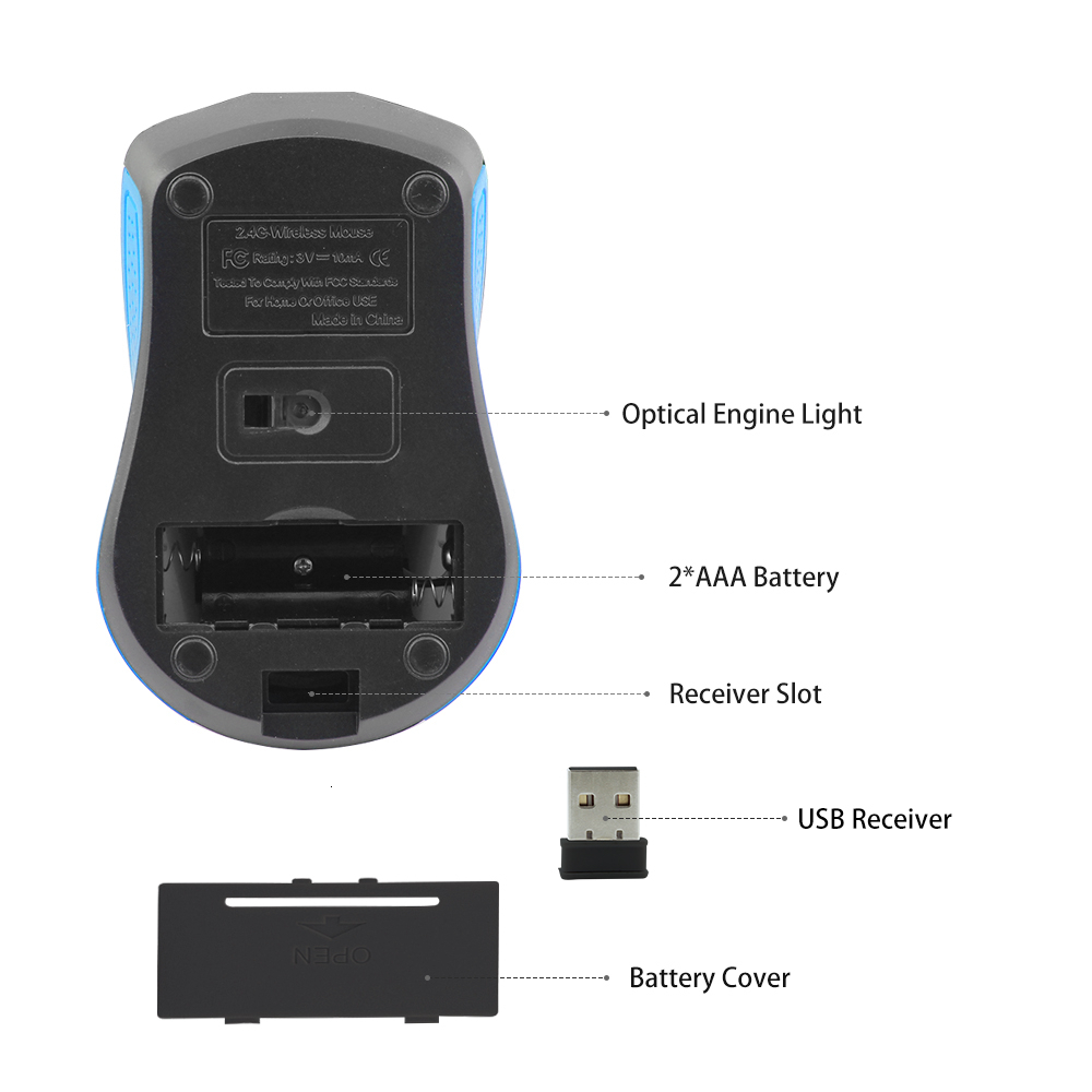 CHYI Wireless Mini Computer Mouse 2.4Ghz Usb Optical Ergonomic Arc PC Mause Cordless Portable Small 3d Mice For Laptop Notebook