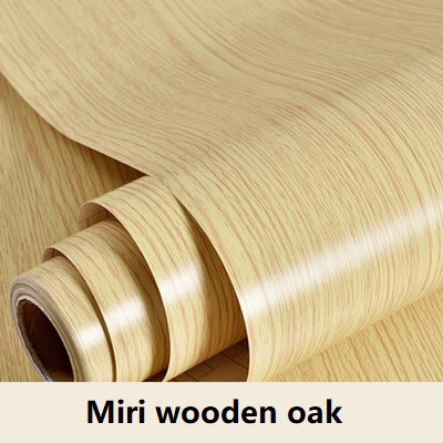 PVC Door Sticker Vinyl Contact Paper Self adhesive Wallpaper for Kitchen Cabinet Waterproof Shelf Liner Home Decor Wall Stickers: Miri wooden oak