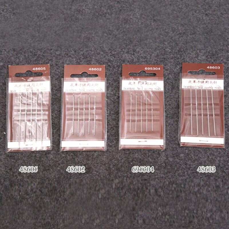 5/6/10pcs Craft Leather Stitching Tools Round Head Steel Pin Stitch Needlework Sewing DIY Leathercraft Curved Sharp Needles
