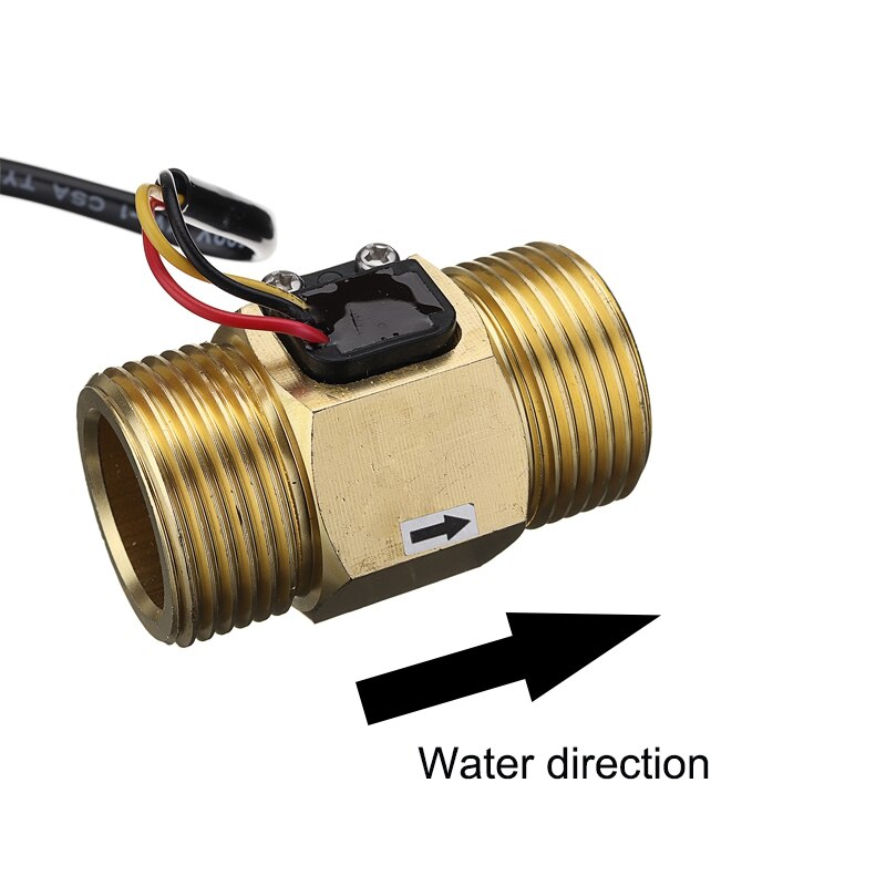 GTBL Dc5V G1 Dn25 Copper Water Flow Sensor Hall Effect Pulse Output 4-45L/Min Liquid Switch Flowmeter