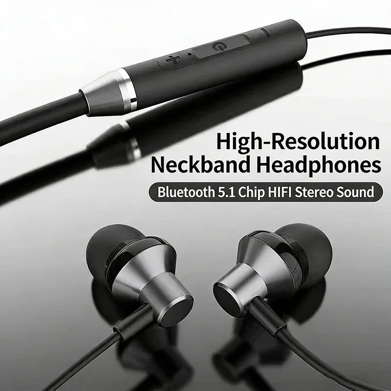 Wireless 5.0 Stereo Surround Headphone Magnetic Bluetooth Sport Neck-hanging Earbuds Waterproof Magnetic With Mic TWS Earbuds