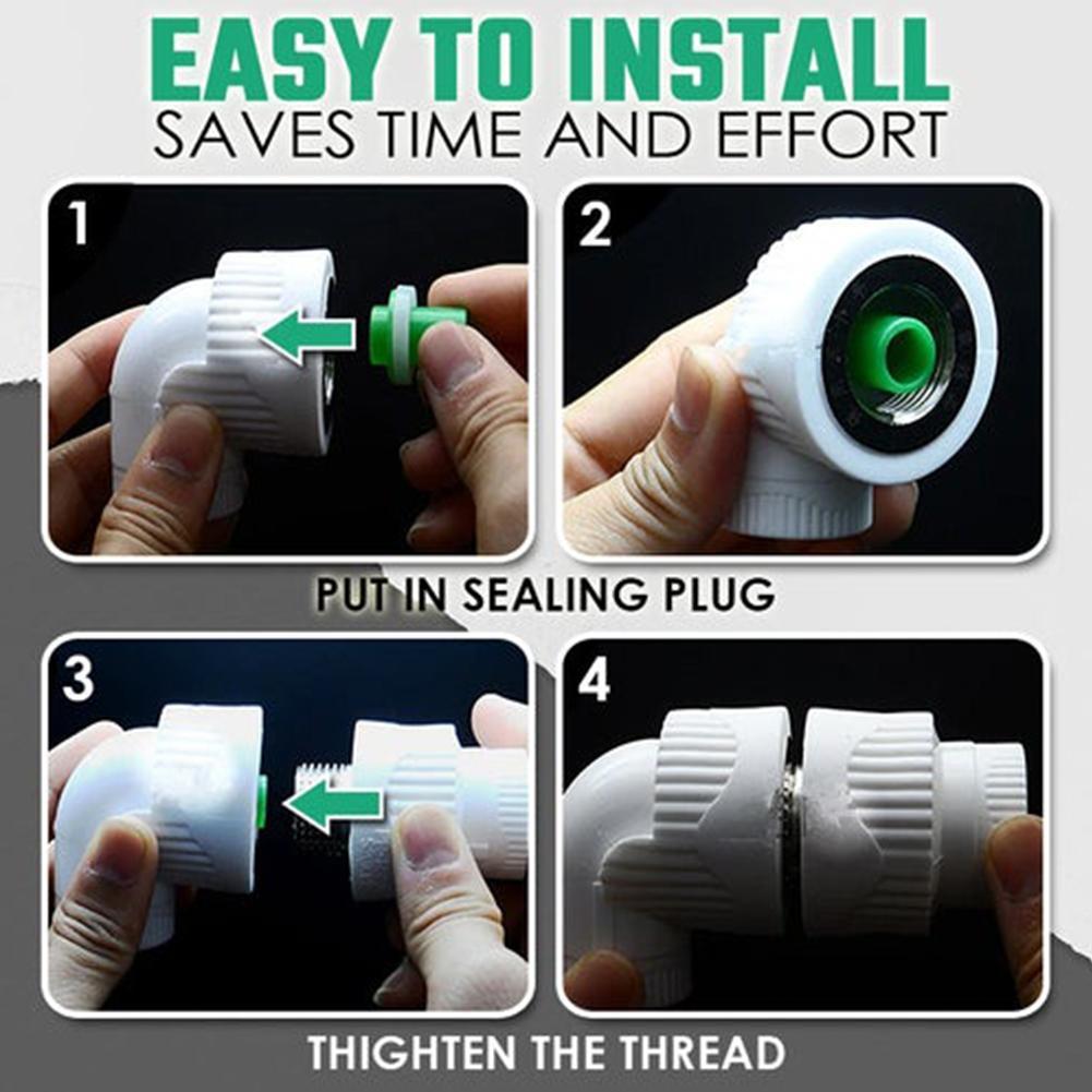 Tapones de tubería PPR para grifo, accesorio de instalación de rosca BSP de 1/2 &quot;, cinta libre, anillo de sellado a prueba de fugas, accesorios de fontanería