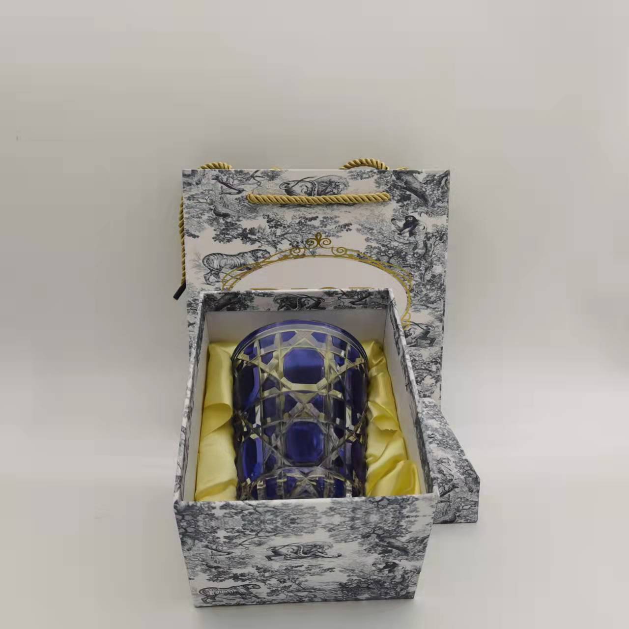 Whiskey Glass Lattice Cup Luxury Set Box Glass Cup Bar Wine Set Restaurant High-end Packaging Bar Cup