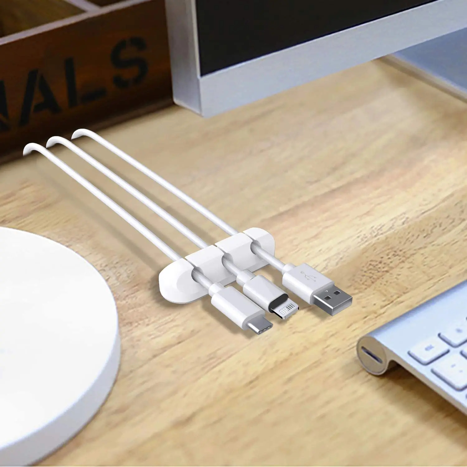 NNBILI Siliconen USB-kabelorganizer Kabelhaspel Desktop Tidy Management Clips Kabelhouder voor muis Hoofdtelefoon Draadorganizer