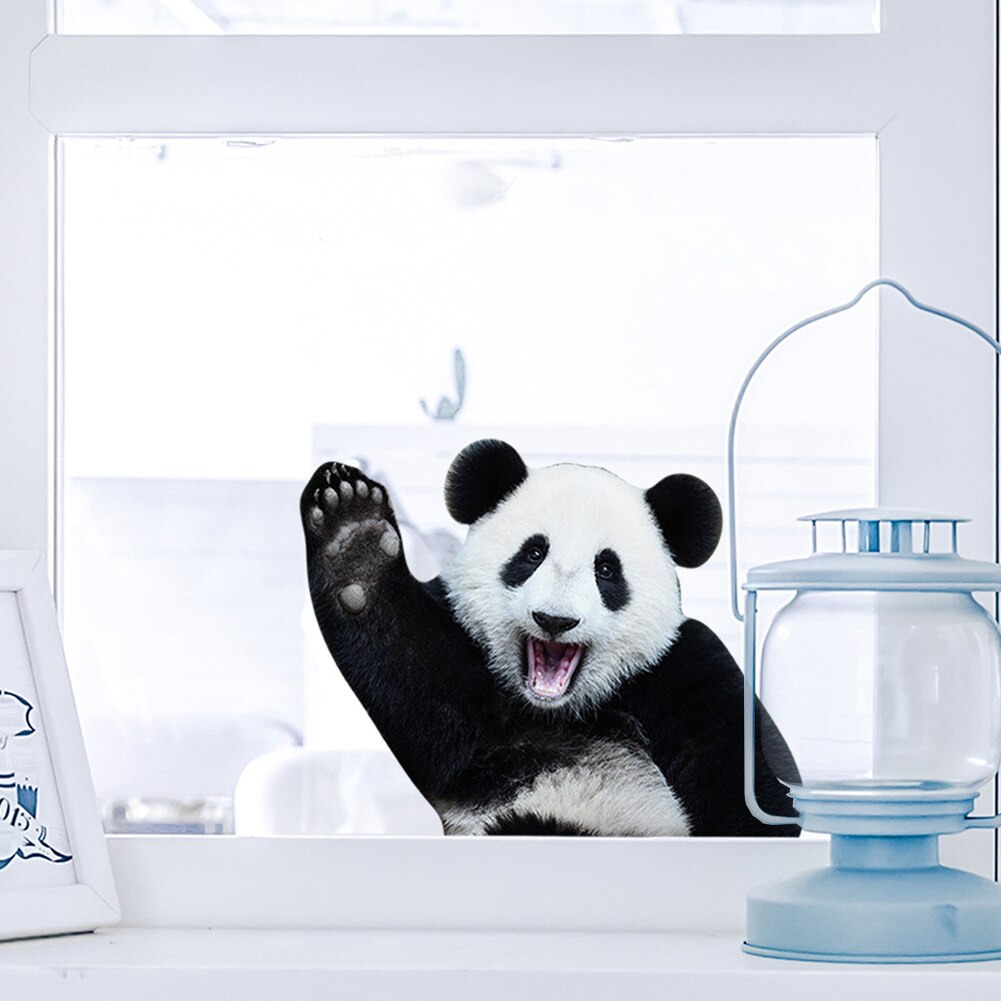 Cartoon Panda Say hello Wall stickers for kids baby room background Bedroom decoration wallpaper interesting Home Decor sticker