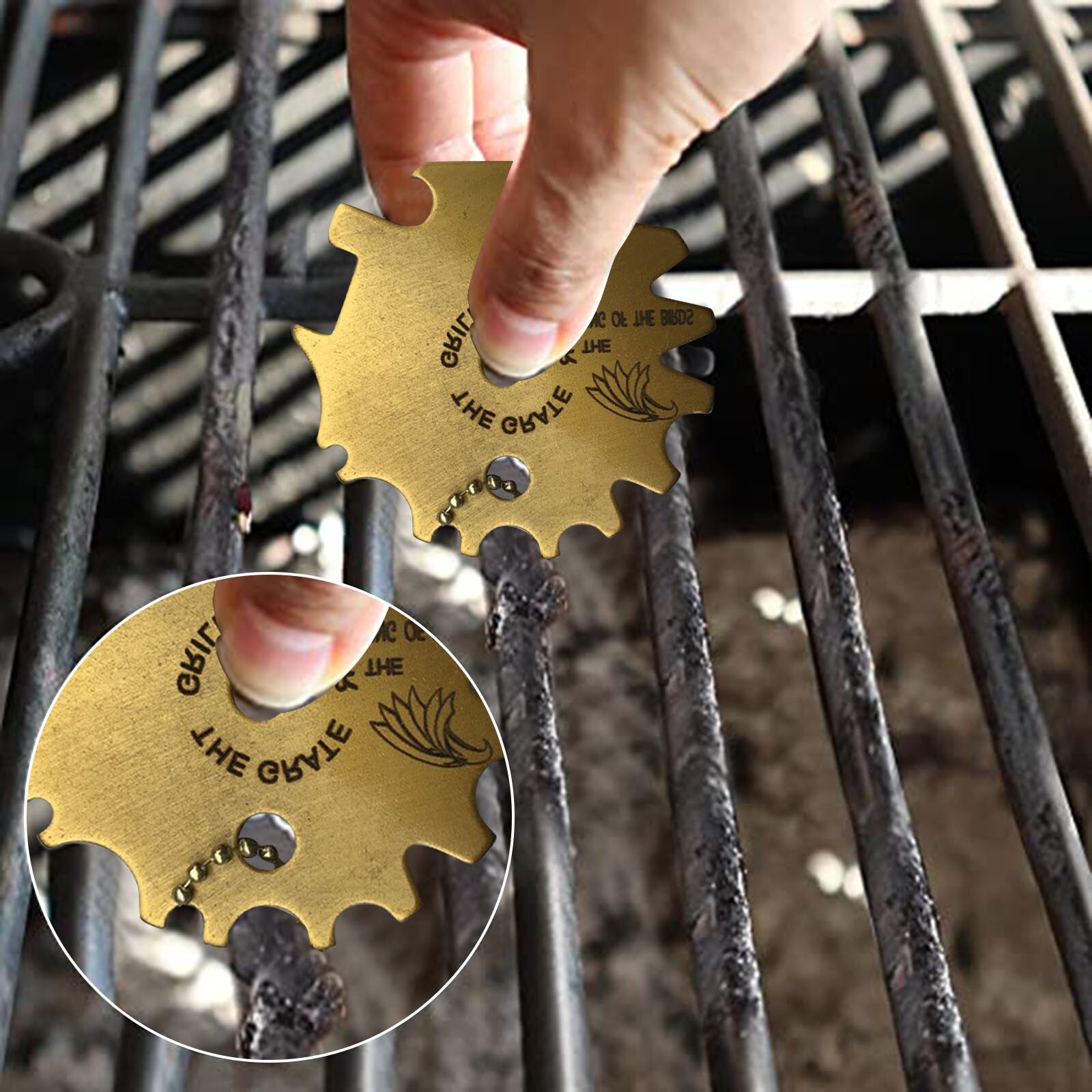 25# Portable Metal Bbq Grills Grate Cleaner Cleaning Barbecue Scraper Scrubber Tool Cleaning Barbecue Cleaning Grill Scraper