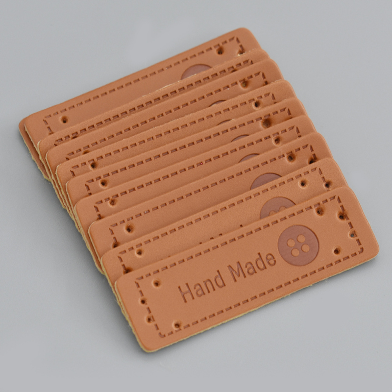 50Pcs/lot Handmade Clothes Labels Embossed Hand Made Letter Garment Labels For Bags Diy Sewing Materials