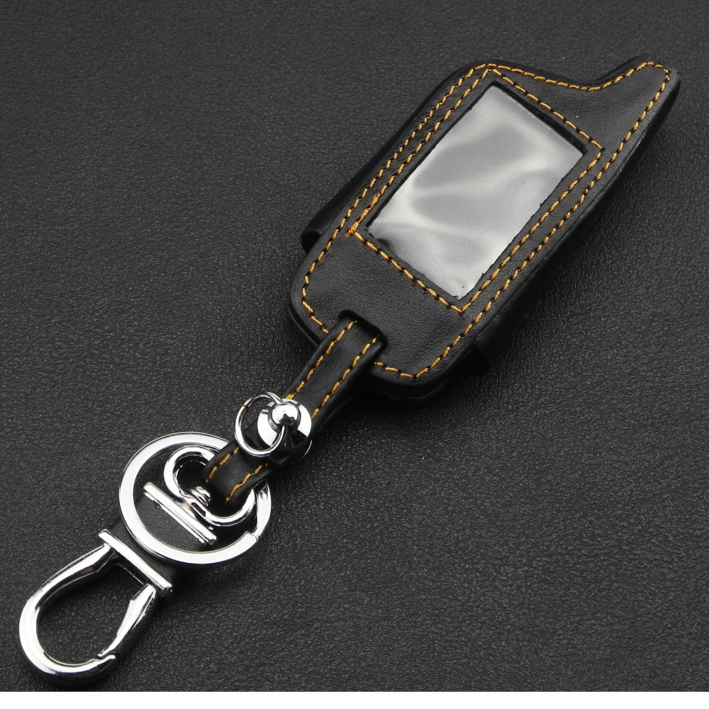 Jingyuqin B9 Leather Key Case Voor Starline B9/B91/B6/B61/A91/A61/v7 C9 Kgb FX-5 Jaguar Ez-Een Lcd Manier Auto Remote 2 Weg Alarm
