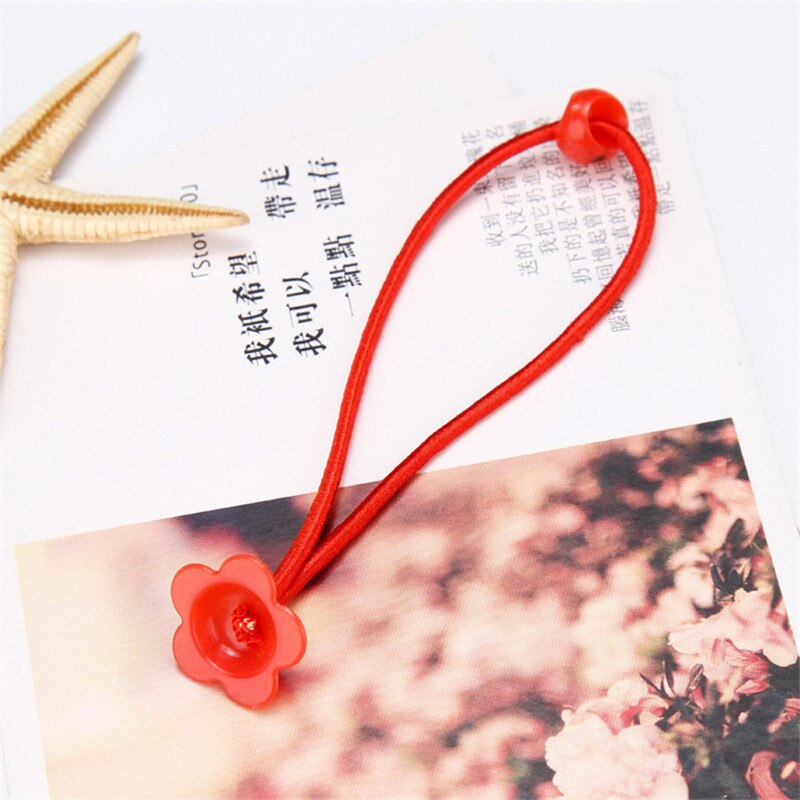 30 stuks elastische haarbanden voor meisjes, diy bloemenhaarband, touwring, lintversieringen, paardenstaarthouder, haaraccessoires: Rood