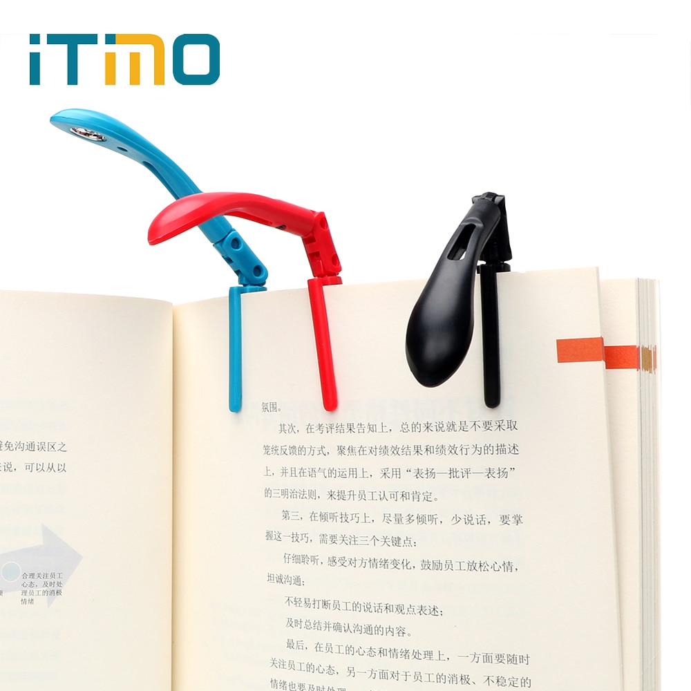 ITimo Vouwen Leeslamp Voor Reader Kindle LED Boek Lichten Clip-op Boek Flexibele Verstelbare Met Batterij